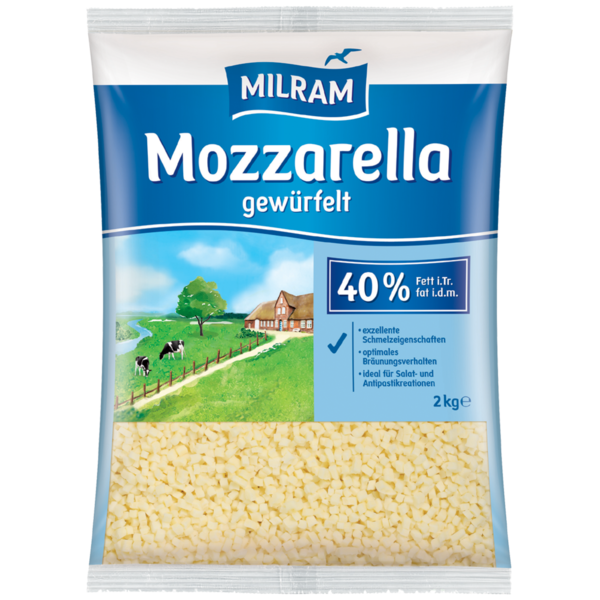 Mozzarella-Würfel 40% Fett i. Tr. Milram 2kg